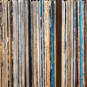 Assorted colorful record album covers