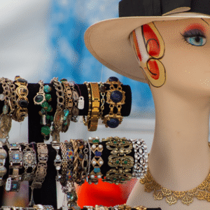 Mannequin adorned with stylish jewelry pieces